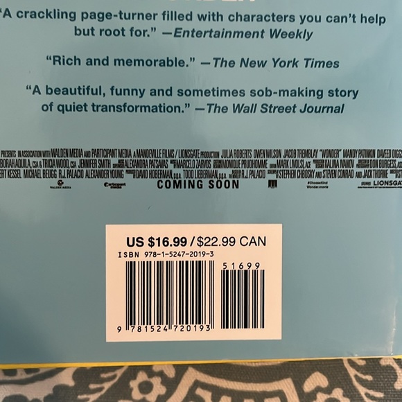 Wonder by R.J. Palacio Hardcover Novel - Picture 7 of 7
